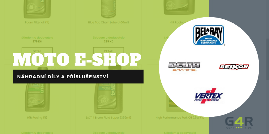 Autorizovaný moto e-shop s náhradními díly a příslušenstvím